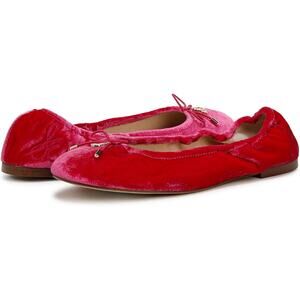SAM EDELMAN Womens Felicia Ballet Flats US 11 EU 42 Pink Velvet Round Toe NIB